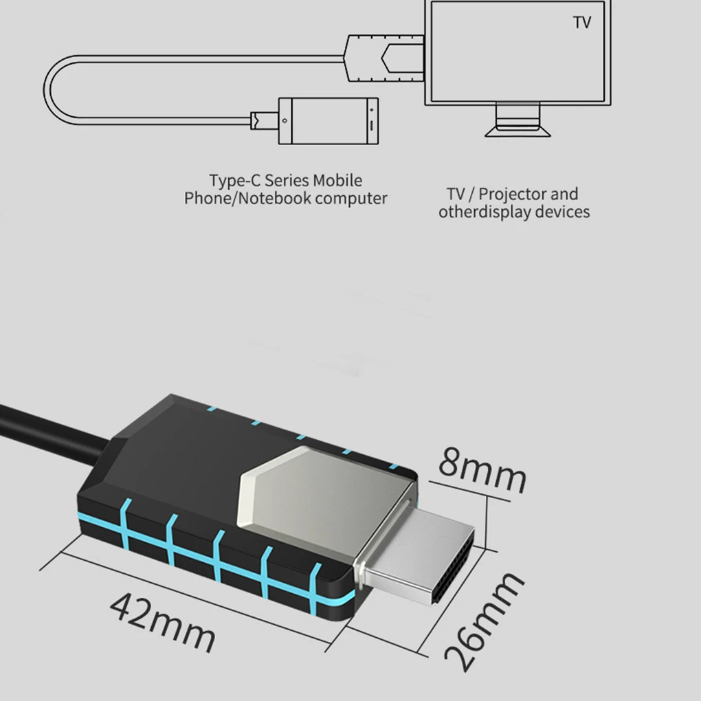 Кабель-адаптер для видео type-c USB-c в HD конвертер шнур 4K разрешение для ноутбука HDTV проектор кабель
