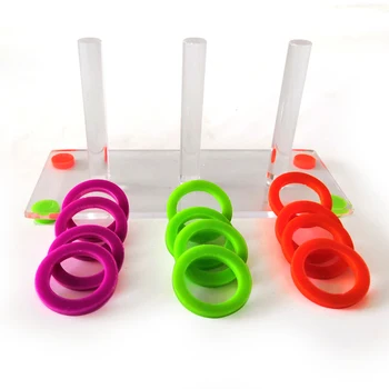 

Ring Training Color Separate Acrylic Pet Intelligence Development Parrot Toy Set Small Bird Home Interactive Educational Funny