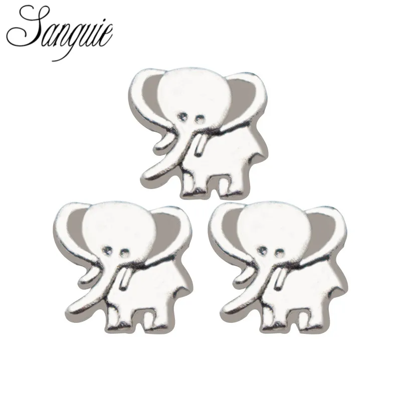 10 шт./лот плавающие прелести украшения в виде слонов медальоны Fit Living стеклянные
