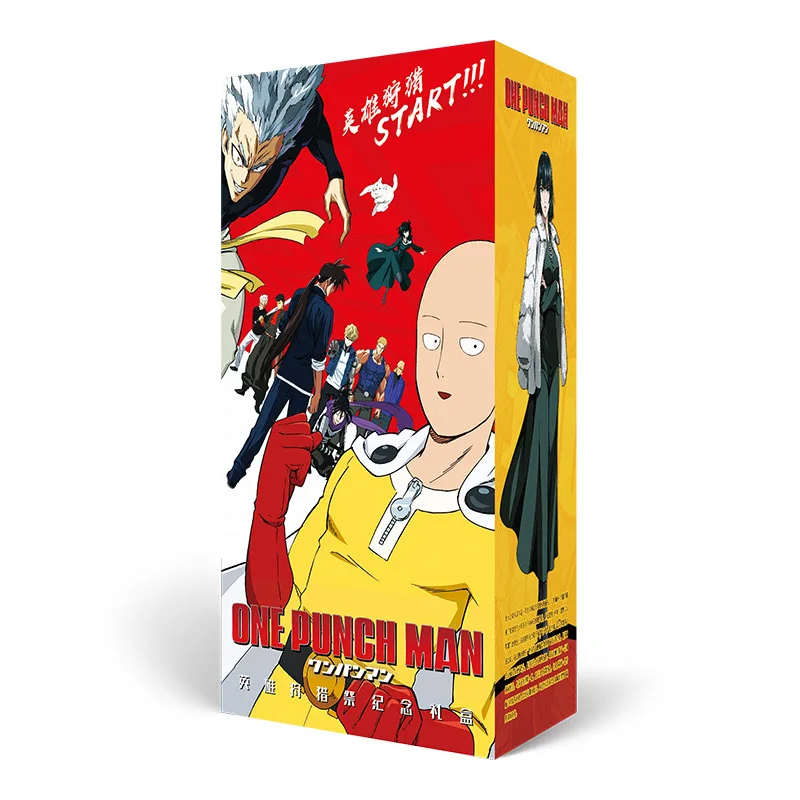 Аниме lucky bag длинная Подарочная коробка одна деталь Наруто sao Дата Живая коробка fate включает открытку бутылка фоторамка ролевые карты подарок - Цвет: one punch man