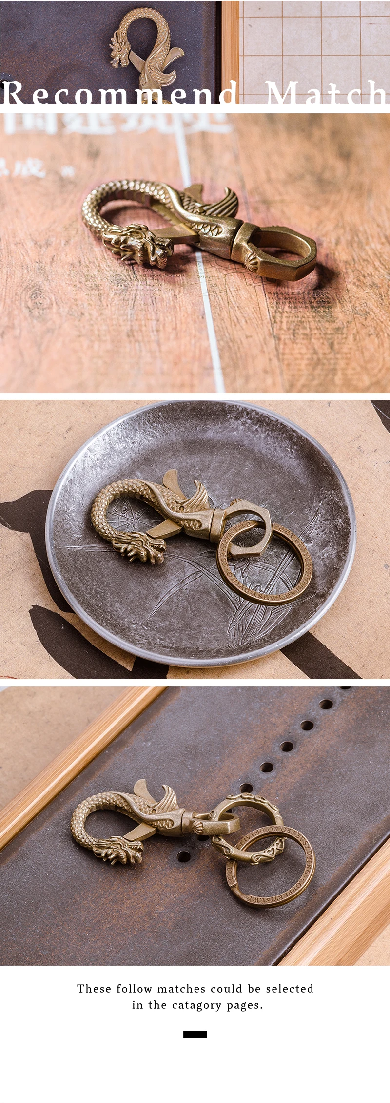 Coppertist. Wu китайский Дракон Фигурка Азиатский дракон кулон латунные статуи металлические застежки брелок открывалка для бутылок ключ
