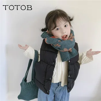 

New Sen wind ins small flower children's knit scarf fashion wild warm children's scarf outdoor plus velvet knitted scarf
