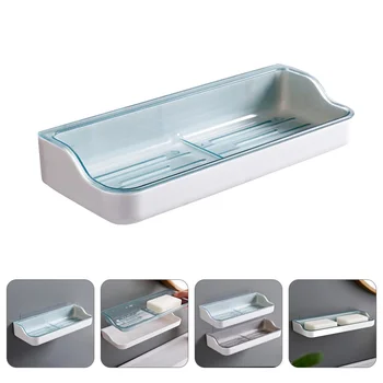 

1Pc Wall Mounted Soap Dish Double Layer Soap Box Soap Draining Dish Wall Hanger