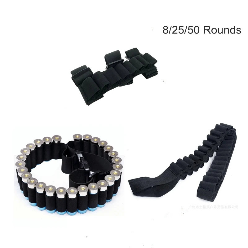 

Outdoor Portable Tactical 8/25/50 Round Shotgun Buttstock Shell Bullet Holder Pouch Ammo Airsoft Hunting Gun Accessories