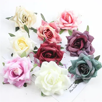 

Dia.1.97" 100Pcs Fake Rose Flower Head Simulation Roses for DIY Wedding Scene Arrangement Artificial Flowers Home Shop Supplies