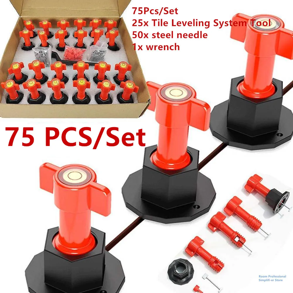 

75 Pcs/Set Level Wedges Tile Flat Ceramic Spacers For Flooring Wall Tile Spacer Tile Leveling System Locator Replaceable Needles