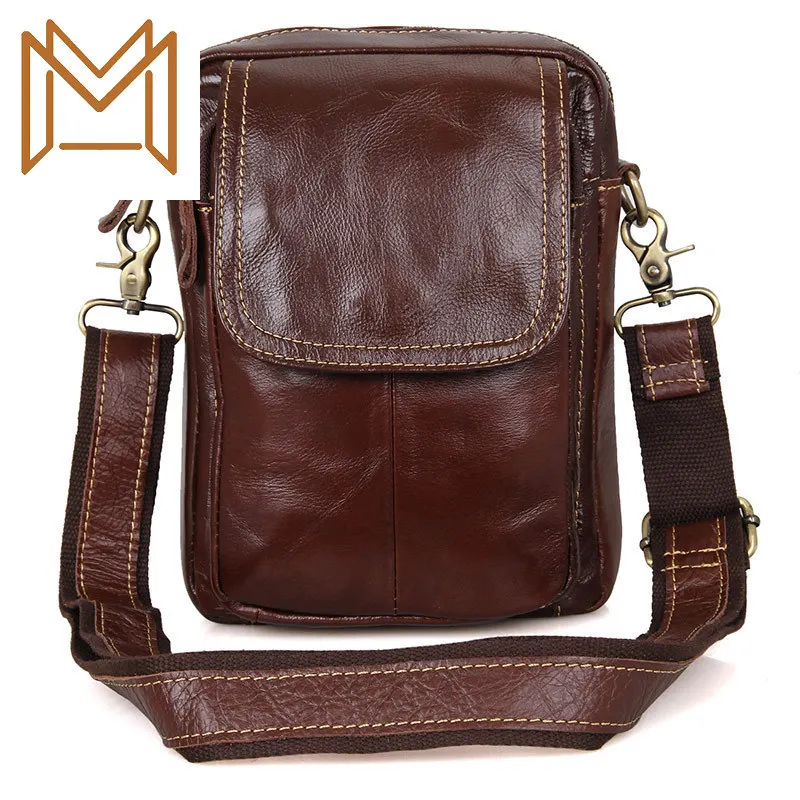 

Men's Single Shoulder Package Genuine Leather Single Shoulder Satchel Chest Package Small Leisure Time Small