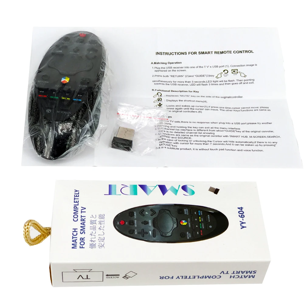 New Remote YY-604 Touch Voice Bluetooth With USB Receiver For Samsung Smart TV Replace BN59-01182D BN59-01184D BN59-01185D
