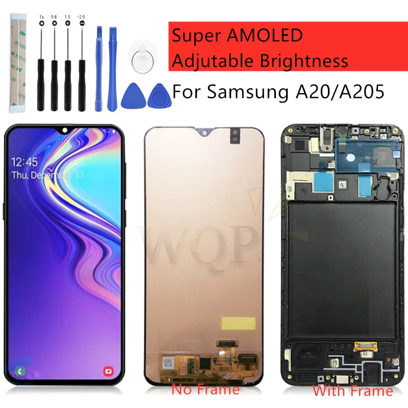 Супер AMOLED для samsung galaxy A20 lcd дигитайзер A205/DS A205F A205FD A205A сенсорный экран дигитайзер в сборе для samsung A20 lcd