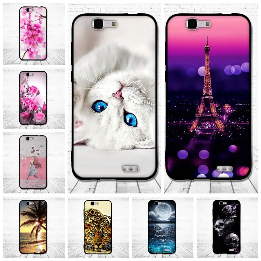 Para G7 casos vuelta de la cubierta del teléfono para Ascend G 7