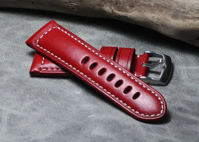 Thick section 24mm fashion Multiple colors Handmade high quality cowhide Watchbands Wrist Watch Strap Belt for PAM branded watch | Наручные