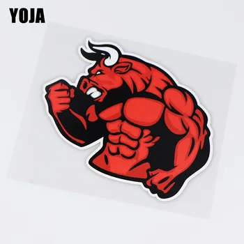 

YOJA 13X11.2CM Strong Cow Personality Cartoon Vinyl Decal Car Sticker Accessories ZT4-1016
