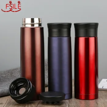 

FSILE Creative Fashion Vacuum Stainless Steel Men's Car Mug Creative Tea Leak Tea Cup Office Business Drinking Cup