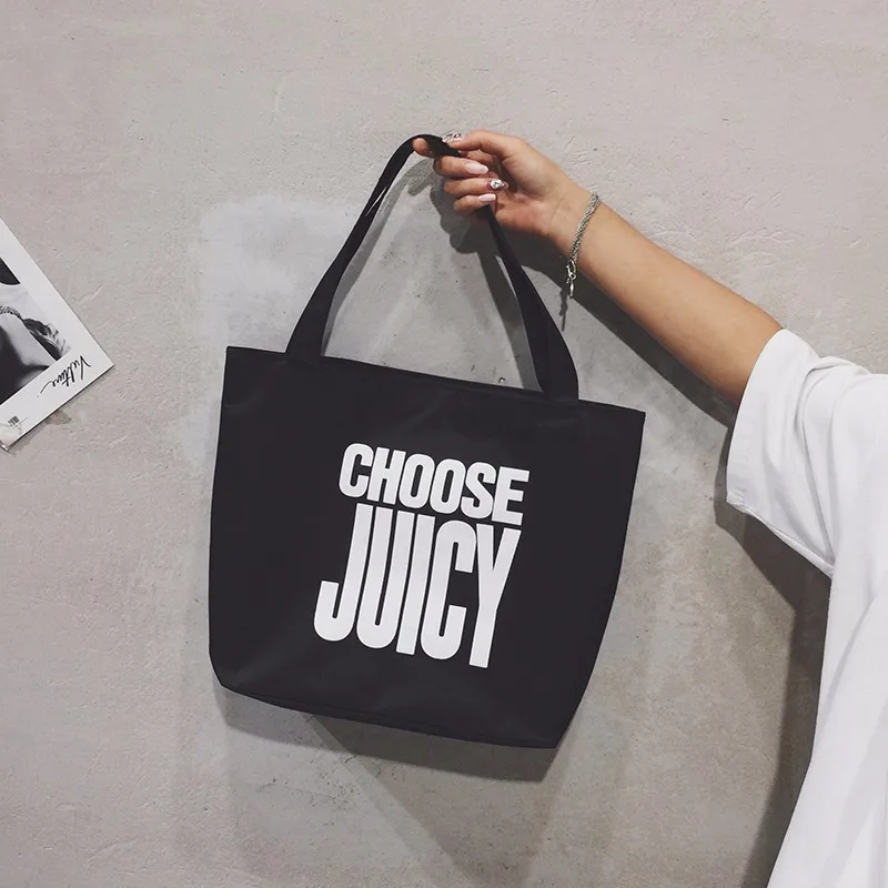 

New Style Fashion Creative Canvas Bag Women's Shoulder Korean-style Casual Handbag Large Capacity Shopping Bag Tote Bag