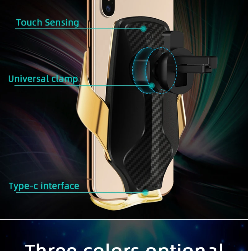 R9 смарт-сенсор Автомобильный держатель для телефона Быстрая зарядка беспроводные зарядные устройства универсальный автомобильный держатель для телефона для iPhone для samsung для huawei