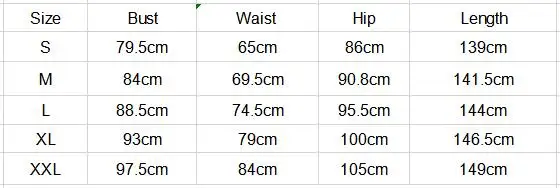 SIZE CHART 7002