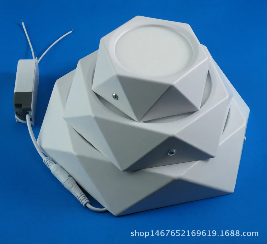 Стерео многоугольный светодиодный потолочный светильник 6W12W18W белый антибликовый потолочный светильник для домашнего офиса Применимая лампа