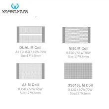 10-50 шт. Vandy Vape Mesh V2 спираль RDA 0.15ohm A1/Ni80/A1 Dual M Катушка/0.12ohm SS316L сетчатая катушка для V2 RDA Атомайзер