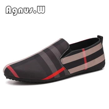 

Agnus.W News Men Casual Shoes Fashion Men Shoes Tarpaulin Men Loafers Moccasins Slip On Men Flats Male Driving Shoes
