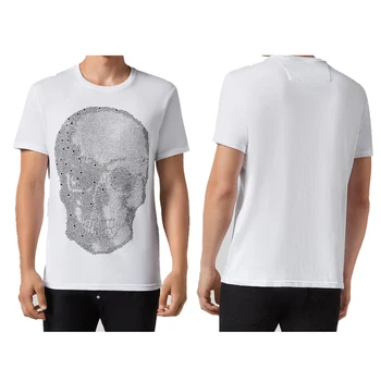 

PPFRIEND Mens 100% Cotton T shirt Men Casual Printed 3D Skull Print For Male Brand Clothing Harajuku Casual Tee Shirts Tops