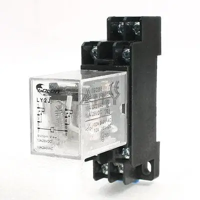 

AC 110V Coil 8 Pin DIN Rail Electromagnetic Power Relay 8 Pin 10A LY2J w Base