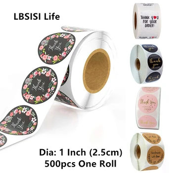 

LBSISI Life 500pcs Hand Made Love Paper Stickers Cake Decoration Label Seal DIY For Envelope Christmas Gift Cookie Candy Bag Box