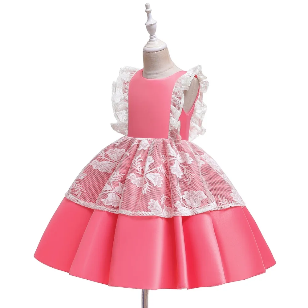 Г. Платье для маленьких девочек, кружевное платье для малышей дворцовые платья с большим бантом и открытой спиной для девочек 1 год, для дня рождения, свадьбы