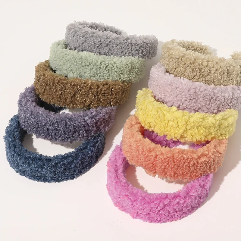 

Women Autumn And Winter New Candy Color Lamb Hairbands Girl Models Cute Simple Headbands Hair Hoop Headwear Accessory