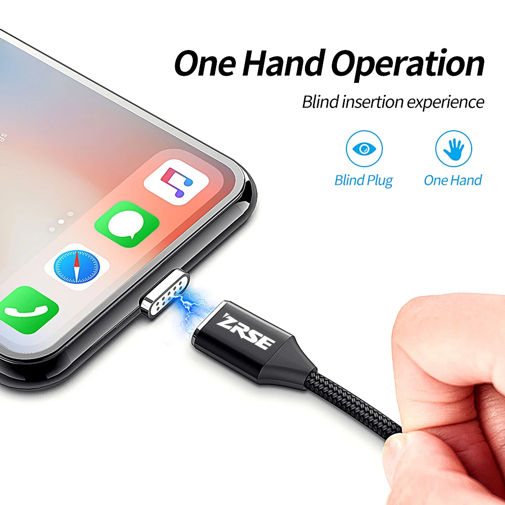 ZRSE Магнитный кабель для iPhone USB Магнитный кабель для зарядки данных Магнитный кабель для зарядки для iPhone 5S 6 6s 7 8 Plus 11 X XS XR