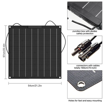 

50Watts 12V Volt Mono Solar Panel Battery Charger flexible solar panel etfe film coating Off Grid system