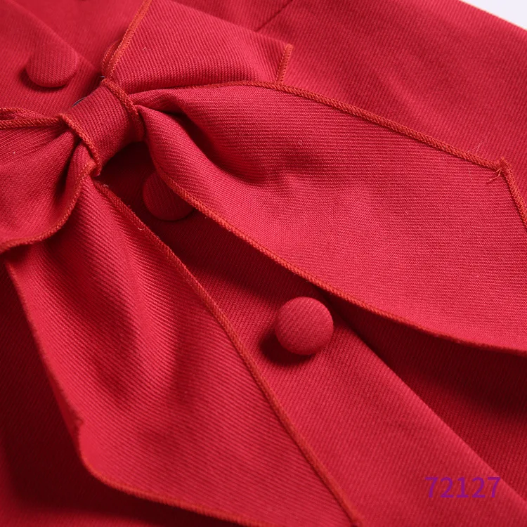 

Momoidea Childrenswear Spring New Style GIRL'S Coat Festive Red Children Spring And Autumn Years-Coat