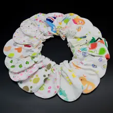 10 пар/лот, детские варежки с защитой от царапин, мягкие хлопковые перчатки для младенцев, аксессуары для ухода за ребенком, в случайном порядке