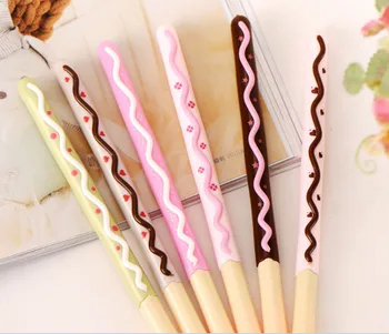 

120pcs/lot Creative Chocolate Biscuit Gel Pen Wholesale 0.38mm Needle Tube Neutral Pen Stationery Writing Supplies GP023