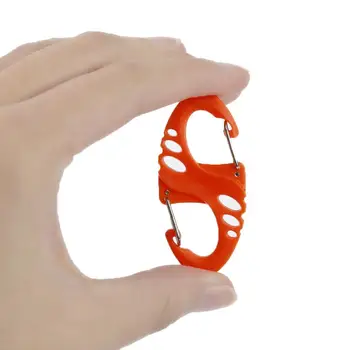 

5*Tough Shape Carabiner Clip Hook Small Keyring Camping Sports New 5pcs / plastic-coated steel lightweight hollow S-shaped