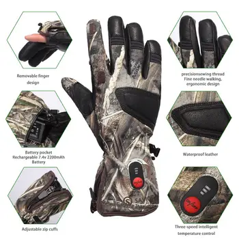 

SAVIOR Heat Winter Warm Rechargeable Battery Heated Hunting Gloves Electric Heating Gloves for Skiing Racking Cycling Fishing