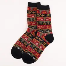 3 пары детских хлопковых утепленных колготок на Для женщин рождественские этнические нескользящих носочков Лось Снежинка футболка в полоску с принтом Колготки чулочно-носочные изделия 40JF