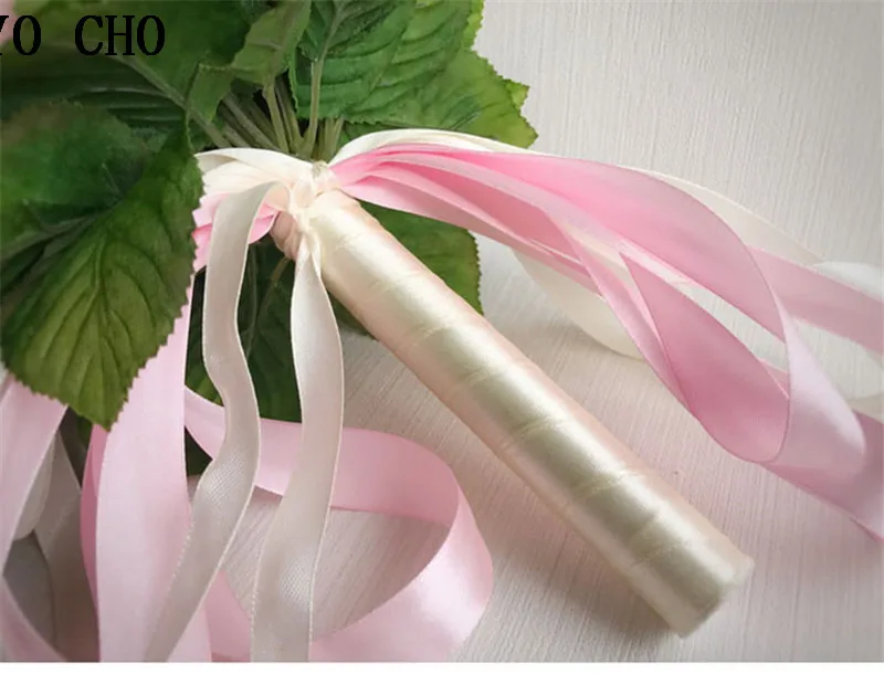 YO CHO Silk Roses White Wedding Bouquet for Bridesmaids Wedding Artificial Flower Bridal Bouquets Bride Bouquet Flowers Marriage