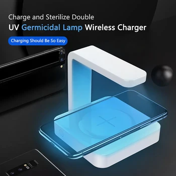

In stock Mobile Phone UV Lamp Sterilizer Portable Smart Wireless Charging Cathode Ultraviolet Sterilization Disinfection
