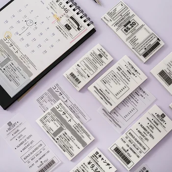 

100 Pcs Retro Holiday Travel Series Bill Sticky Notes Memo Pad Diary Stationary Scrapbook Decorative Transparent N Times Sticky