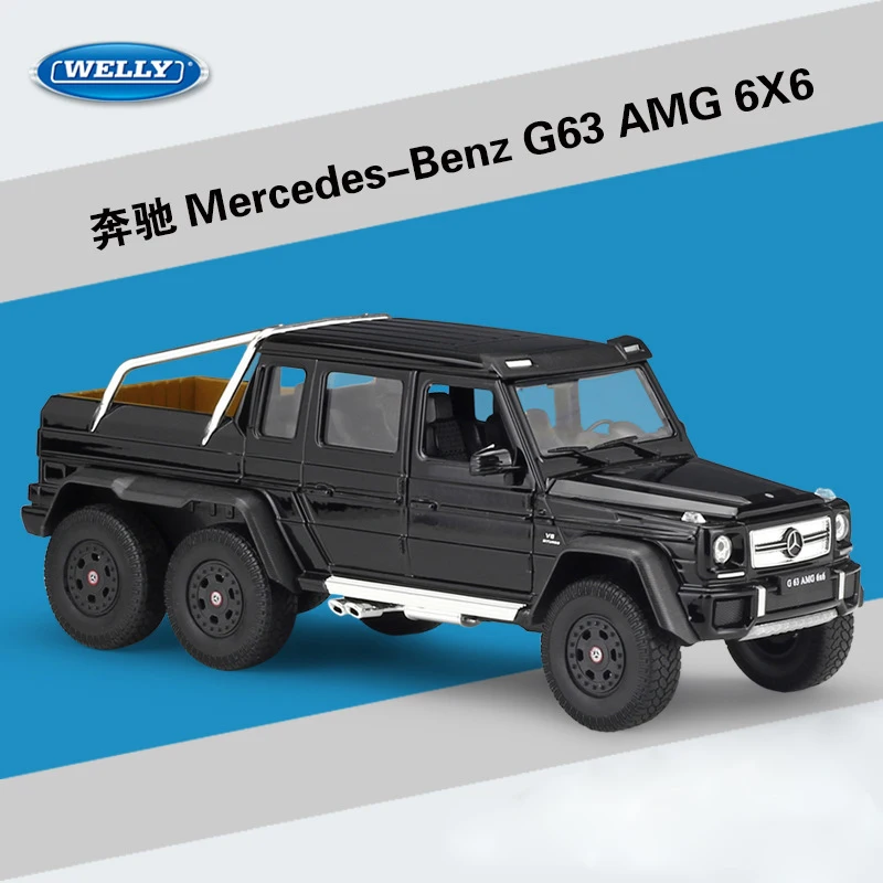 WELLY 1:24 Литой под давлением сплав Модель автомобиля игрушки для Benz G63 AMG 6X6 высокая