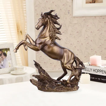 

Living Room Decoration Ornament Antique Running Horse Lucky Mascot Home Decoration Horse Figurine Crafts Resin Figurines