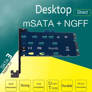 

Dual Interface M.2 NGFF to SATA and mSATA to SATA3 Adapter Card SSD Adapter Kit