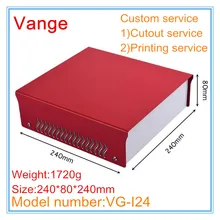 1 шт./лот усилитель корпус для установки электроники металлическая коробка 240*80*240 мм железа пластмассовый корпус прибора diy чехлы-накладки для печатная плата для управления производственным процессом