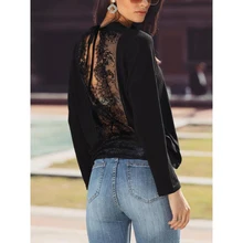 ##Special Price Women Blouse Patchwork Lace Hollow Out Sexy Ladies Black Shirt Fashion Long Sleeve Spring Autumn Female Top Blouses blusas D30 ##Special Price Women Blouse Patchwork Lace Hollow Out Sexy Ladies Black Shirt Fashion Long Sleeve Spring Autumn Female Top Blouses blusas D30