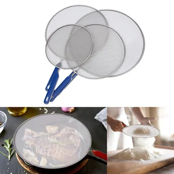 

Grease Splatter Screen Stainless Steel Splatter Guard with PP Handle Anti Grease Splash Scald Proof for Frying Pan Cooking Tools