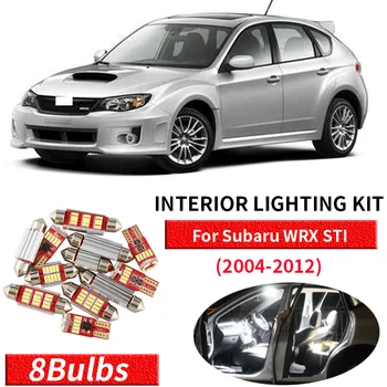 

8x Canbus Error Free LED Interior Light Kit Package for 2004-2012 Subaru WRX STI accessories Map Dome Trunk License Light