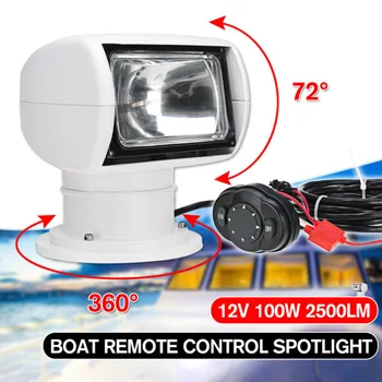 

Boat Remote Control Spotlight Marine Remote Searchlight 12V 100W Halogen Bulb Car Accessories Lighting Distance