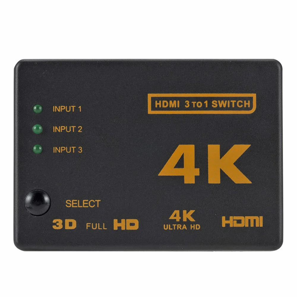 3D 1080p HDMI коммутатор сплиттер концентратор+ ИК пульт дистанционного управления 4K* 2K 3 вход 1 выход ручной переключатель дистанционного управления
