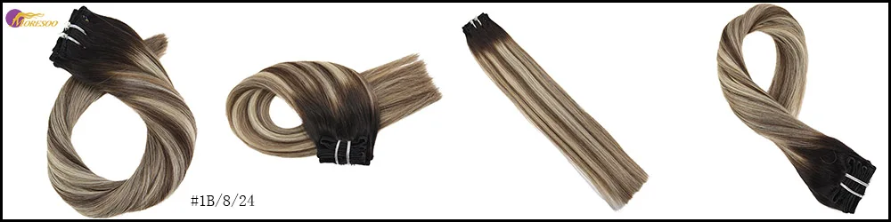 Moresoo, накладные волосы на заколках, натуральные человеческие волосы Remy для наращивания на всю голову, прямые волосы, 9 шт./100 г, 16-24 дюйма