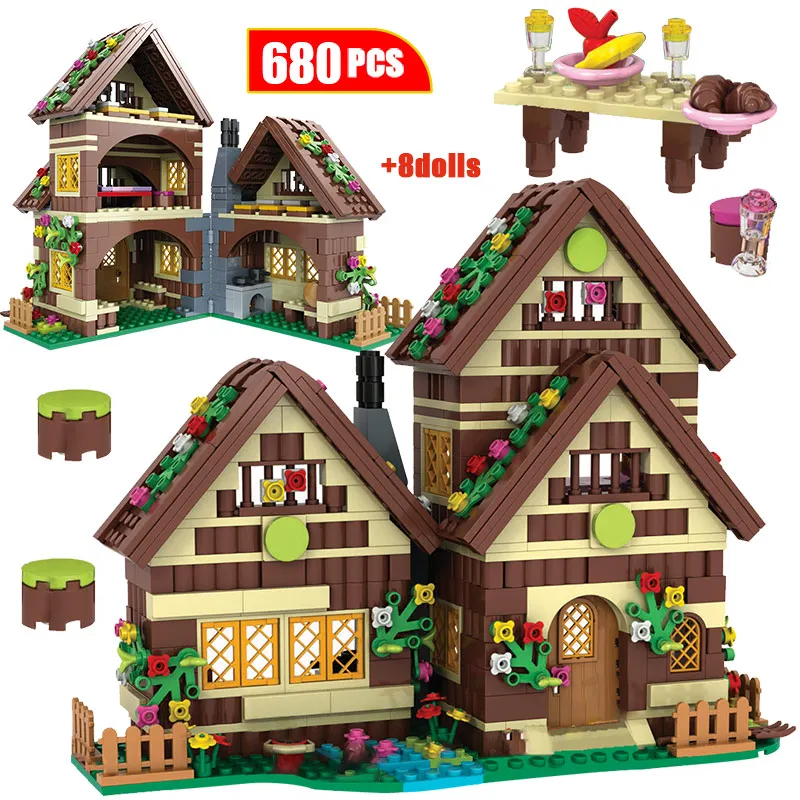 680 шт. городские карликовые домики строительные блоки Legoingly Friends вилла Белоснежка